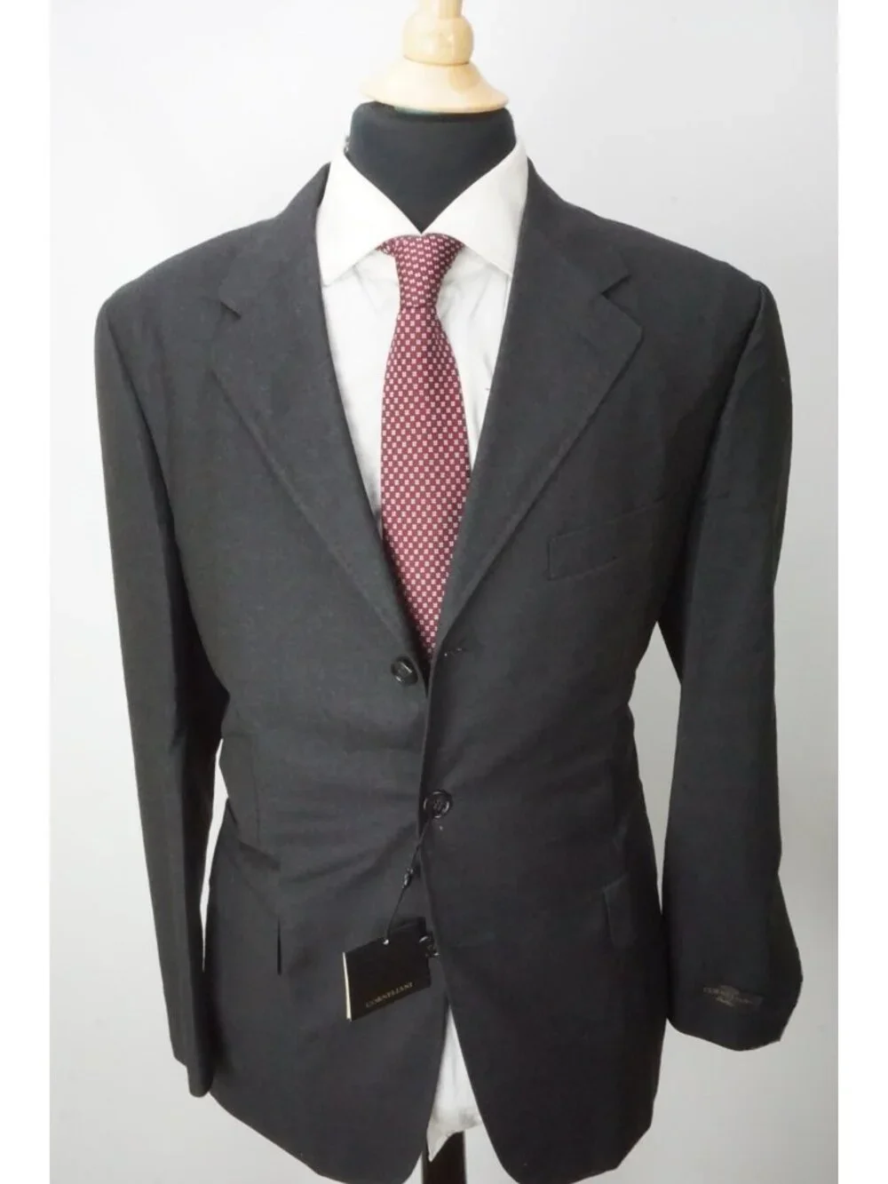 Corneliani Tailor Gray 100% Wool 2 Pc Suit Jacket Pant 44R Brand New